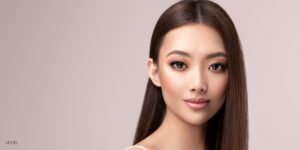 Young Female Model with Rhinoplasty Surgery